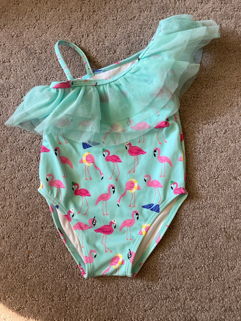 Janie and Jack blue flamingo swimsuit, 18-24M